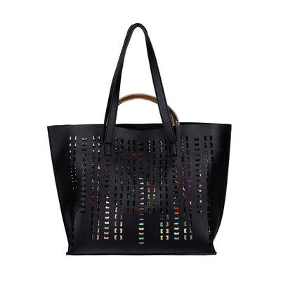 

2pcsset Hollow Laser Shoulder Handbags Women Shopping Totes Top-handle Bag