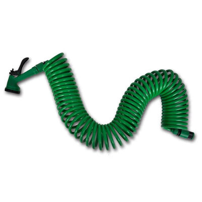 

Coiled Garden Water Hose Spiral Pipe & Spray Nozzle 492 ft
