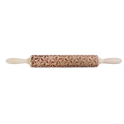 

〖Follure〗Rolling Pin Engraved Carved Wood Embossed Rolling Pin Kitchen Tool