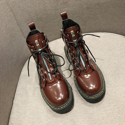 

Chic Martin Boots Autumn Retro British Wind Thick Bottom Motorcycle Boots Fashionable Shoe Tide Shoes