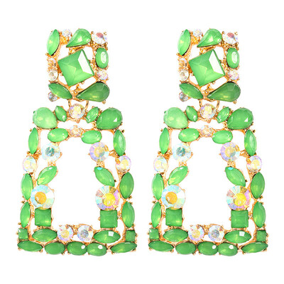 

Solememo Trendy New ZA Shining Crystal Drop Dangle Earrings For Women Wedding Party Geometric Rhinestone Earrings Jewelry E6466