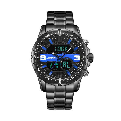 

WEIDE WH8502 Dual Display Two Movement Digital Quartz Men Watch 3ATM Waterproof Business Sports Luminous Military Watch Dual Time