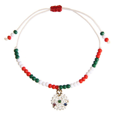 

Christmas Theme Snowflake Bracelet Small Gift Tree Beaded Hand-woven Bracelet
