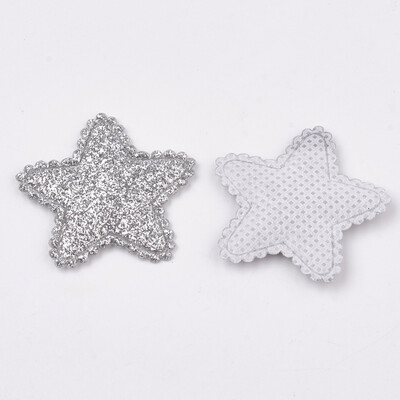 

Glitter PU Patches with Non Woven Fabric Back&Sponge Inside Star LightGrey 33x3435x25mm