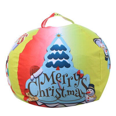

〖Follure〗Christmas Kids Stuffed Gift Toy Storage Bean Bag Soft Stripe Fabric Chair GN