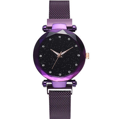 

2019 New Arrival Starry Sky Watch Luxury Quartz Women Watches Rose Gold Bracelet Rhinestone Lock Magnetic Buckle Lady Wristwatch