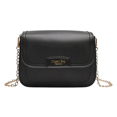 

Letter Print Shoulder Bag PU Leather Women Chain Crossbody Saddle Bags