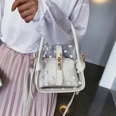 

Summer small fresh transparent jelly bag handbag 2019 new fashion handbag net red wild gas Messenger bag