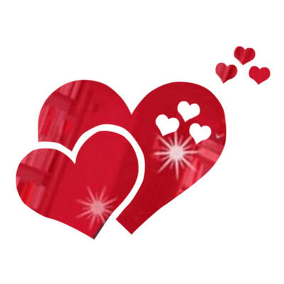 

3D Mirror Wall Stickers Love Heart Decal DIY Home Bedroom Art Decor