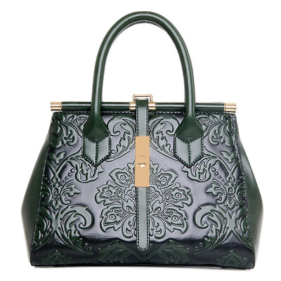 

2018 High Quality Chinese Style Embossed Leather Women Handbag Pu Leather Women Bag Vintage Shoulder Bag Ladies Bag sac a main