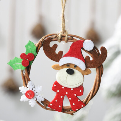 

Siaonvr Cute Christmas Decorations Non-woven Rattan Ring Pendant Hanging Ornaments