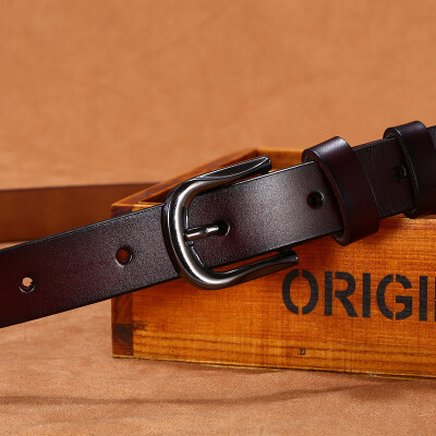 

New ladies leather belt alloy pin buckle pants belt Korean version of the wild leather womens belt