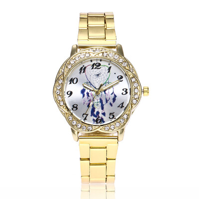 

Herathan alloy steel with flower dial ladies watch feather