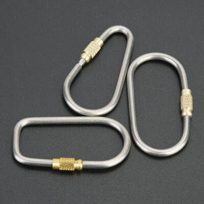 

Greensen 3 Pcs Outdoor Camping Titanium Mountaineering Carabiner Climbing Buckle Chain Lock Ring