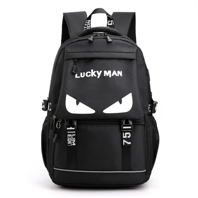 

School bag in the computer bag mens luminous usb outdoor backpack casual backpack