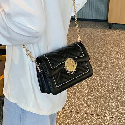 

Net red packet popular female bag 2019 new fashion embroidery line chain shoulder bag wild insyang gas Messenger bag