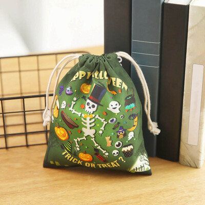 

Printing Pumpkin Halloween Drawstring Shopping Bags Travel Storage Pouch Candy Gift Bag