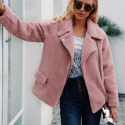 

Toponeto Womens Ladies Warm Artificial Wool Coat Zipper Jacket Winter Parka Outerwear