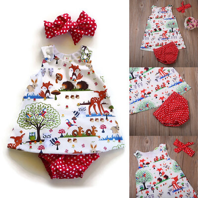 

Newborn Toddler Baby kids Girl DressHeadbandPants Summer Outfit Clothes Set