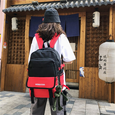 

Backpack Male High School Fashion Junior High School Shoulder Bag Female Han Edition Harajuku University Students Large Capacity B