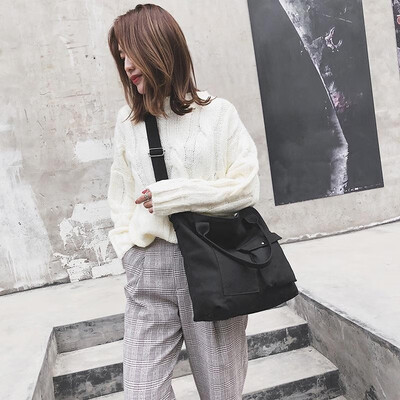 

Women Canvas Handbag Shoulder Bag Functional Pockets Large Capacity Tote Messenger Crossbody Bag