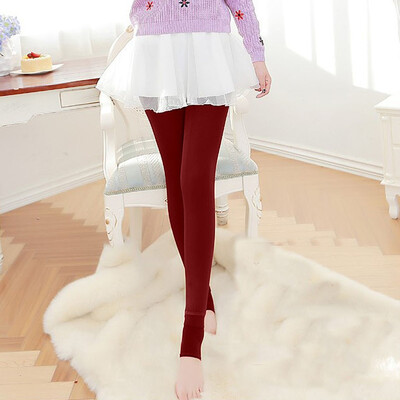 

Tailored Women Solid High Waist Elastic Leggings Pant Plus Velvet Thick Warm Trouser