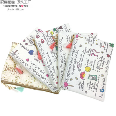 

Letter PU coin purse waterproof cosmetic bag clutch bag