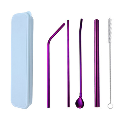 

Toponeto Long Stainless Steel Metal Drinking Straws With Cleaning Brushes Set Recycle