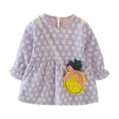 

Kids Girls Dress Clothes Autumn Long Sleeve Princess Dress For Girl Toddler Cotton Newborn Baby Girl Party Dresses With Bag