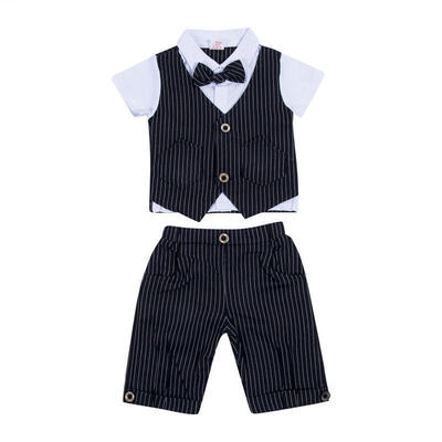 

2pc Baby Clothes Kids Boys Cotton summer Top TeeShort Pants Gentleman