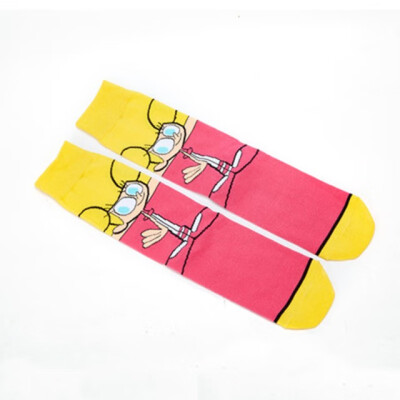 

Personality cute Anime socks Fashion Cartoon happy Men women Sock novelty Stitching pattern cotton crew skarpety sox