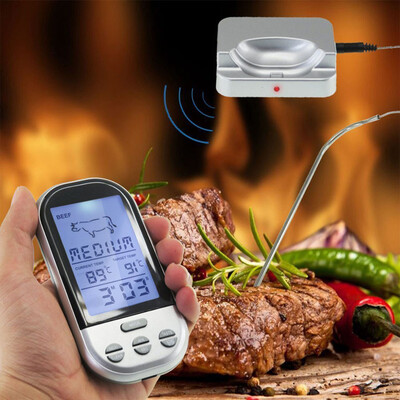 

〖Follure〗Wireless LCD Remote Thermometer For BBQ Grill Meat Kitchen Oven Food Cooking