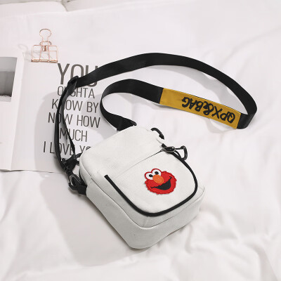 

Canvas bag lady summer ins jump Di cartoon small square bag leisure single shoulder slanting bag