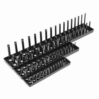

〖Follure〗New 3pcs 14 38 12 Inch SAE Socket Holder Tray Socket Organizer