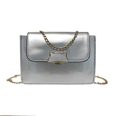 

Tailored Women Girl Fashion Patent Leather Flap Bag Cat Decoration Crossbody Shoulder Bag