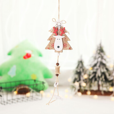 

Siaonvr Christmas Tree Deer Bell Wooden Pendant Christmas Decorations