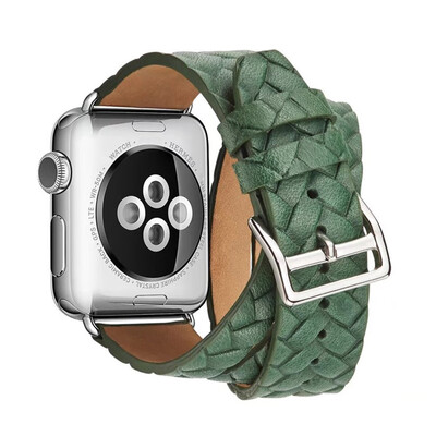 

〖Follure〗Double Tour Leather Accessory Band Replacement Bracelet For Apple Watch 42mm BK