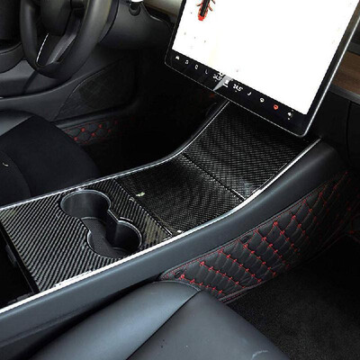 

Car Control Console Armrest-box Trim For Tesla Model 3 18-19 Carbon Fiber Black