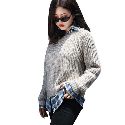 

kunxuan Long-sleeved pullover 6 Alpaca23 wool6 nylon65 acrylic fiber  16428