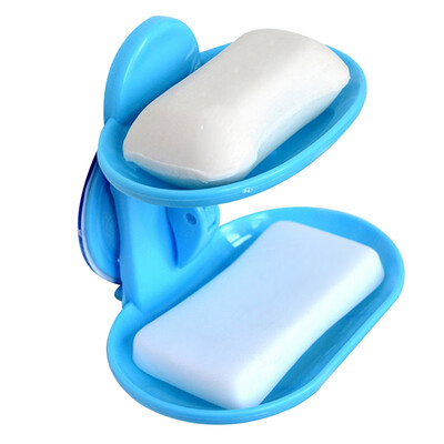 

Hot Explosion Models Double Bathroom Strong Sucker Soapbox Drain Soap Clip Soap Holder Soap Dish