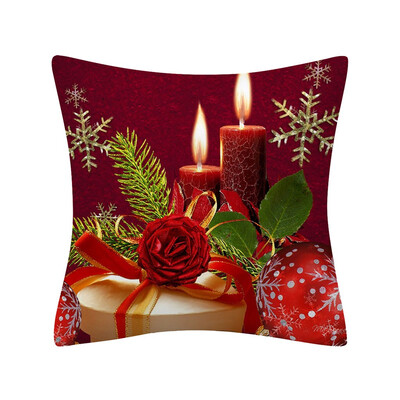 

Siaonvr Christmas Pillow Case Glitter Polyester Sofa Throw Cushion Cover Home Decor