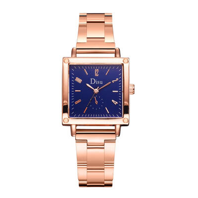 

Luxury Women Watches Simple Square Dial Ladies Fashion Quartz Wristwatch Rose Gold Alloy Strap Clock Casual Reloj Mujer
