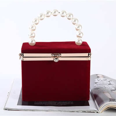 

Tailored Women New Evening Handbags Party Handmade Pearl Clutch Shoulder Cross Bag