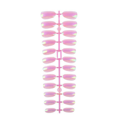 

24pcs False Nails Full Cover Fake Nails ABS Artificial Tips Nail Art Decor