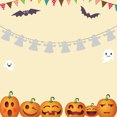 

FUNNYBUNNY Trick or Treat Halloween Pumpkin Bunting Banner Hanging Decor Party Ornaments