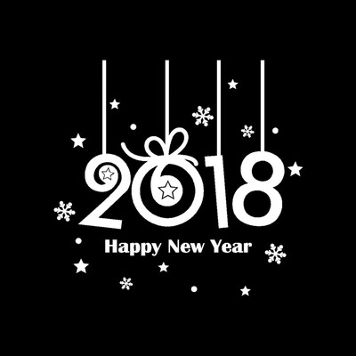 

Gobestart 2018 Happy New Year Merry Christmas Wall Sticker Home Shop Windows Decals Decor