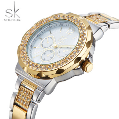 

SK wins engraved 32 high-grade womens diamond fashion trend steel belt waterproof fashion womens watch source