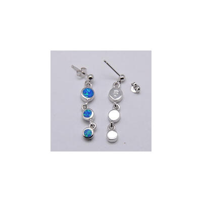 

Natural Opal Dangling Earrings with Sterling Silver Birthstone Earrings of October Silver 30x17mm Pin 1mm
