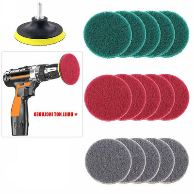 

17pcs 4 Electric Scrub Drill Pad Scrubber Brush Bathroom Kitchen Car Wash Kit