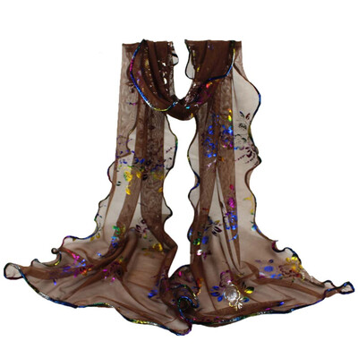 

Gobestart Women Colorful Flower Printing Lace Scarf Long Soft Wrap Shawl Stole Pashmina